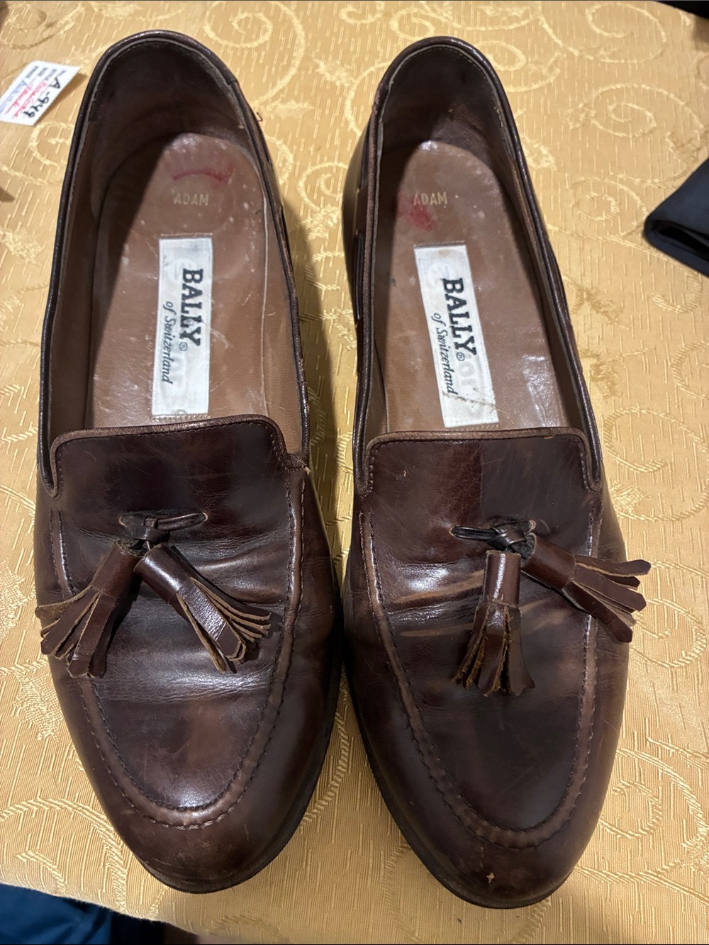 Bally Dark Brown Leather Tassel Loafers Vintage 9 1/2 D